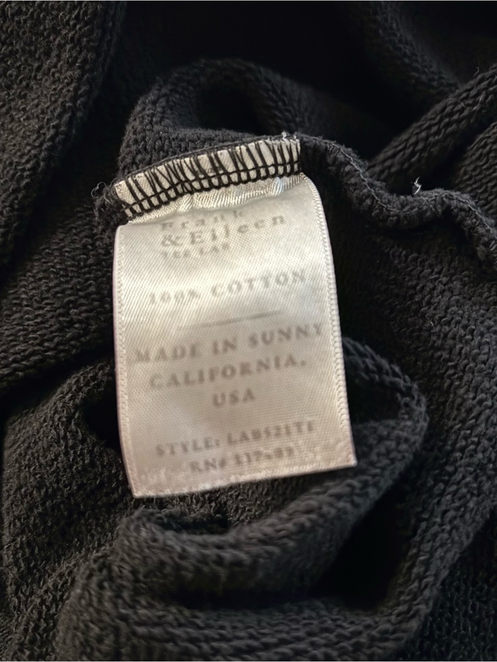 Frank & Eileen Kane Black Triple Fleece Sweater - Picture 9 of 9